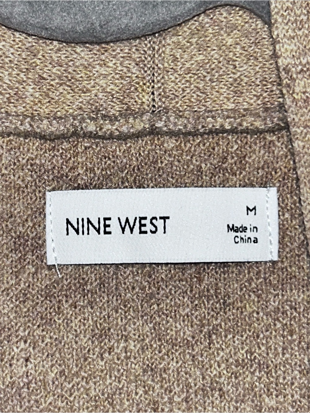 Nine West Open Front Longline Cardigan Sweater Beige Taupe Women’s Medium - Picture 2 of 3